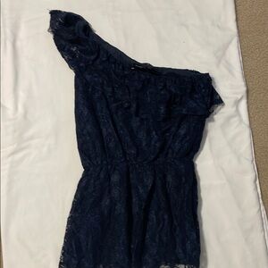 Ali & Kris Blue Asymmetrical Ruffled Blouse